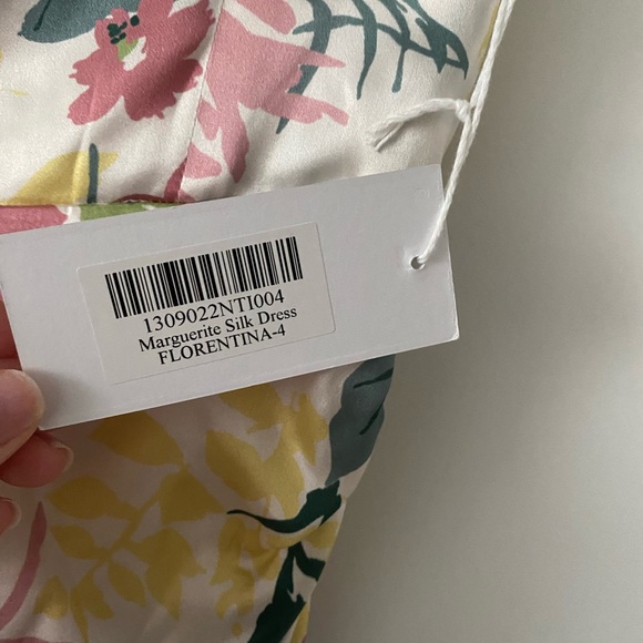 Reformation Marguerite Silk Dress Florentina floral colorful midi - Picture 5 of 10